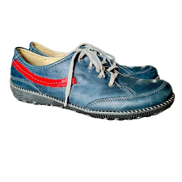 STELLA soft cornflour blue leather sneakers - Picture 1 of 13